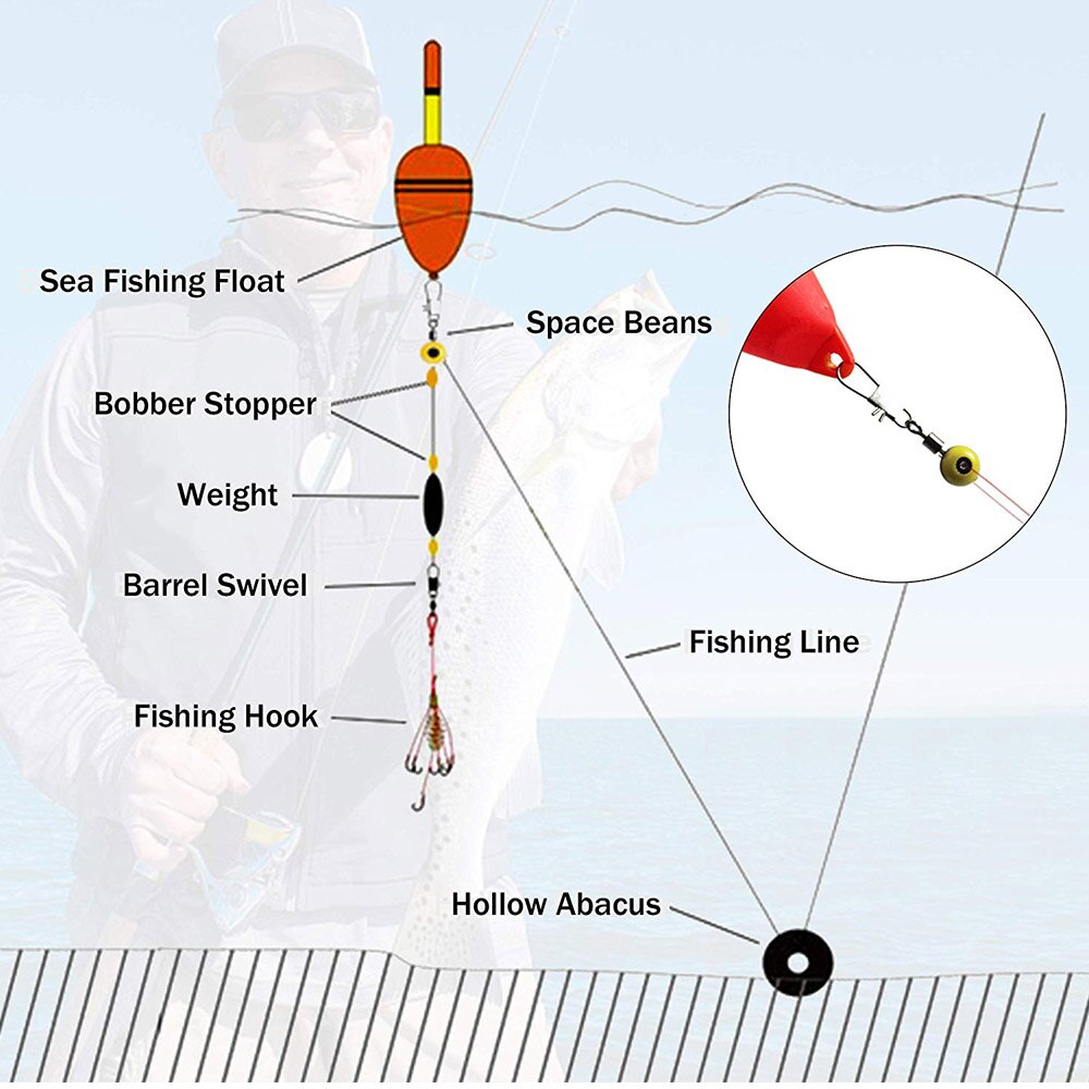 245Pcs/Box Fishing Accessories Kit Including Fishing Hooks Beads Swivels Snap Sinker Weight Fishing Terminal Tackle