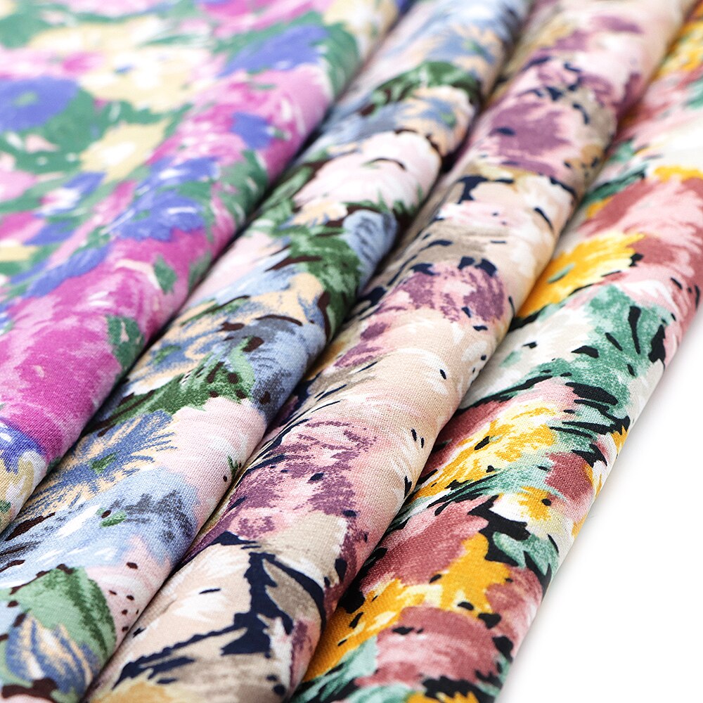 50*140cm blomstertrykt chiffonstoff for vev hjemmetekstil for å sy putetrekk bordløper ,c12588