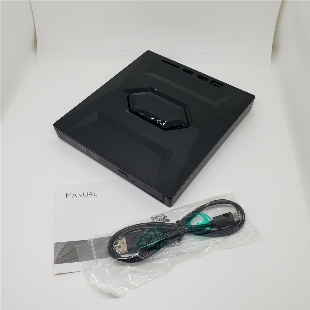 4-in-1 USB 3.0 Typ C Externes DVD-Laufwerk mit Typ-CUSB HUB SD-Kartenleser, CD DVD RW ROM Disk Player Brenner Lesegerät Schreibgerät