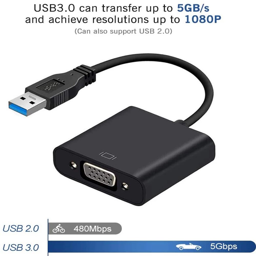 Usb 3.0 Naar Vga Video Grafische Kaart Adapter Display Externe Cable Adapter Voor Pc Hdtv 1080P/Usb 3.0 vrouw Vga Connector