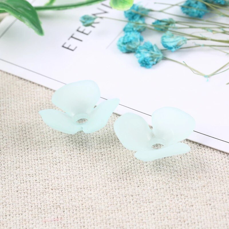 10 stuks 15 kleuren acryl 22mm blad bloemblaadjes bloem mat acryl spacers kralen voor haar bruiloft oorbellen diy maken accessoires