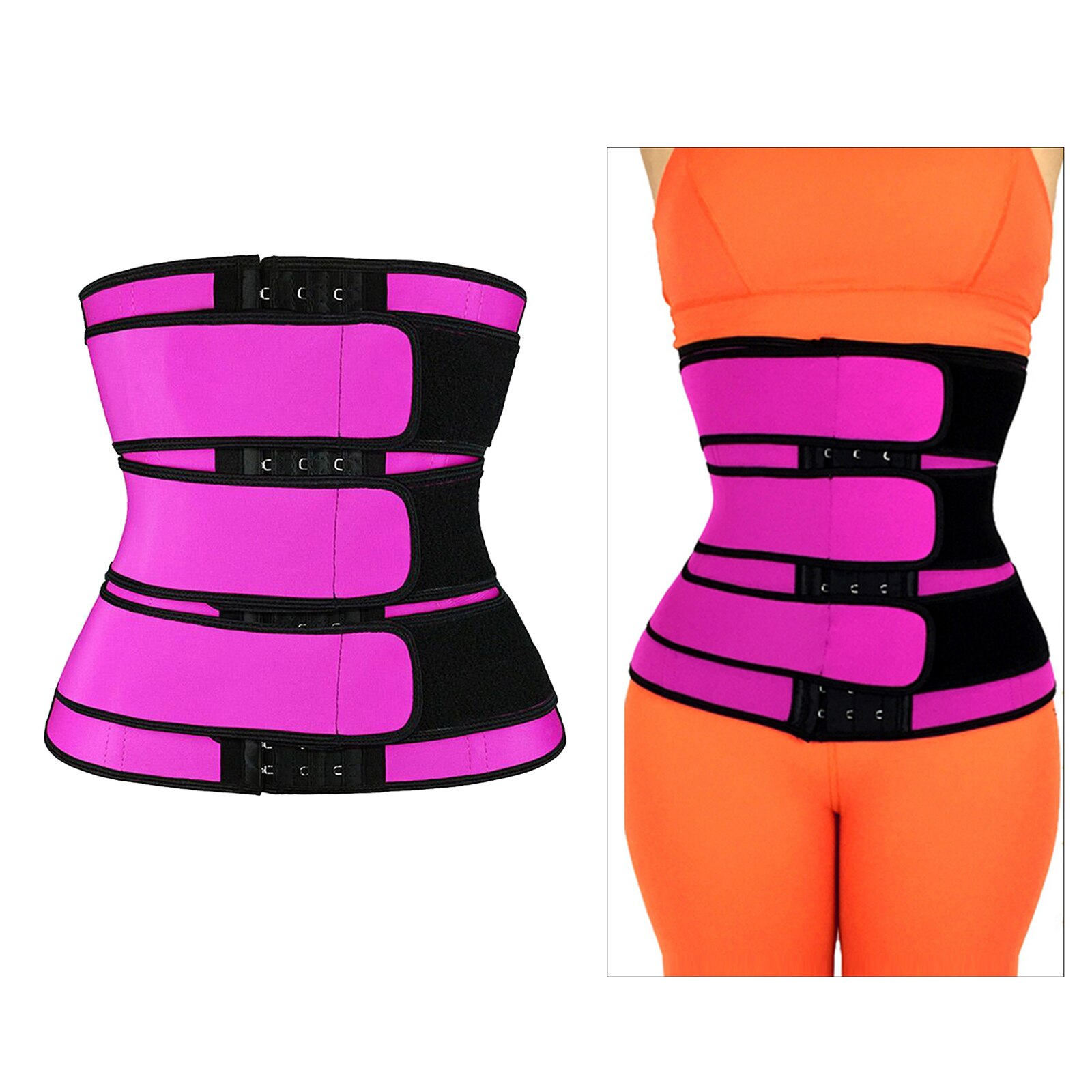 Womens Taille Trainer Corset Trimmer Riem Taille Cincher Body Shaper Sport Gordel Riem: Rose Red XXL