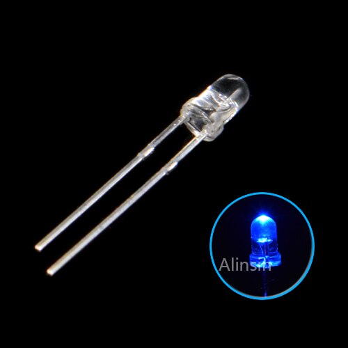 100Pcs F3 3Mm Led Light Emitting Diode Kit Warm Wit Rood Blauw Groen Uv Oranje Geel Roze Kleur bulb Lamp Set 2V 3V Pcb: blue