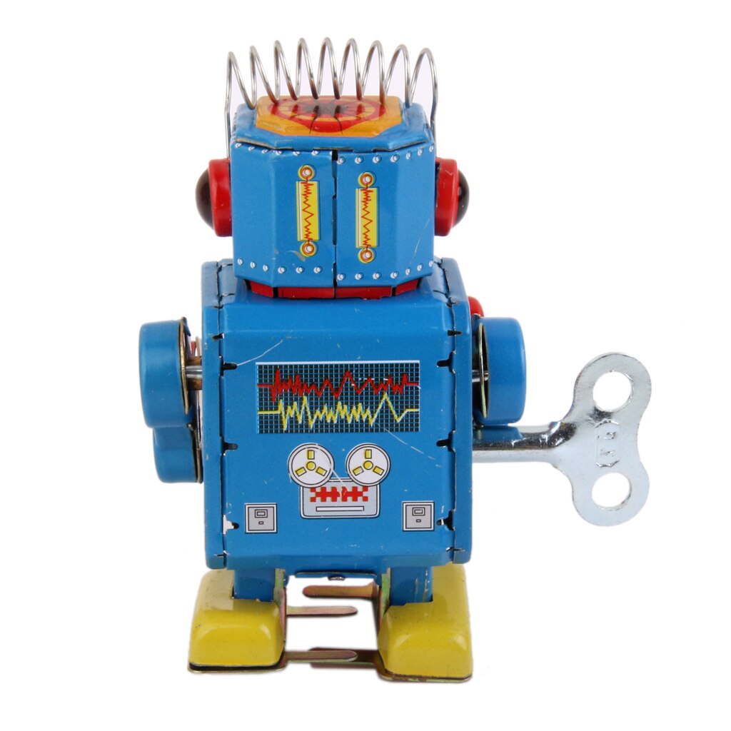 Robot de cuerda MS408, reloj divertido de juguete de estaño, juguete para chico, de Navidad