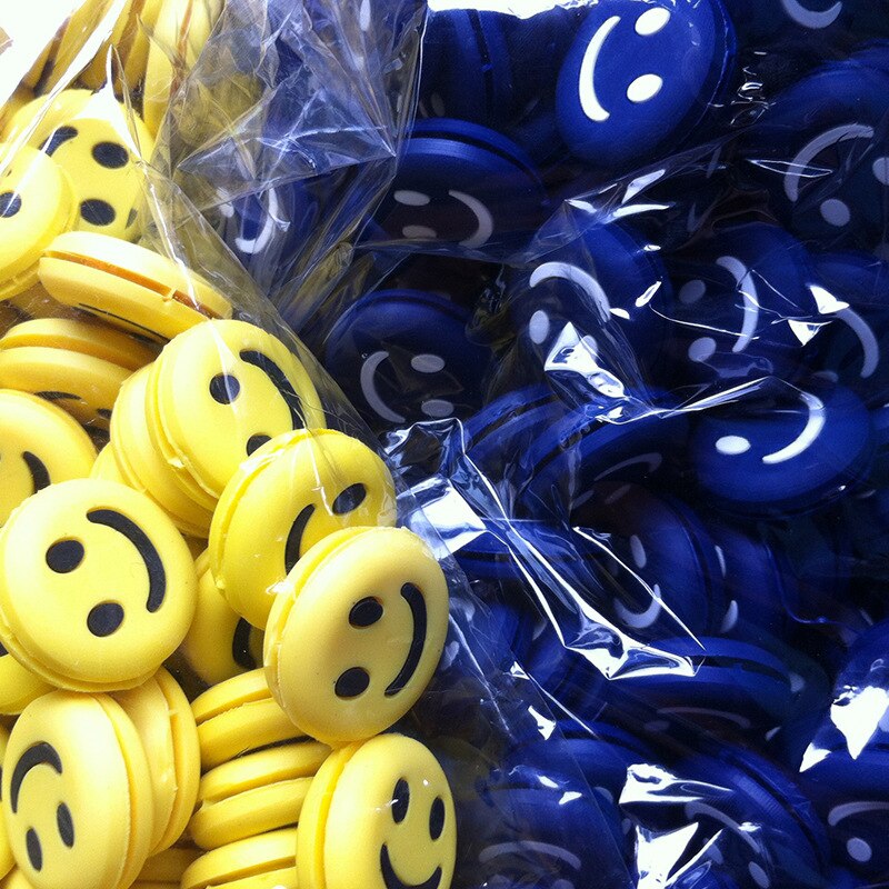 Smile Emoticon-amortiguador de vibración para raqueta de tenis, accesorio deportivo de silicona antivibración, para reducir la vibración