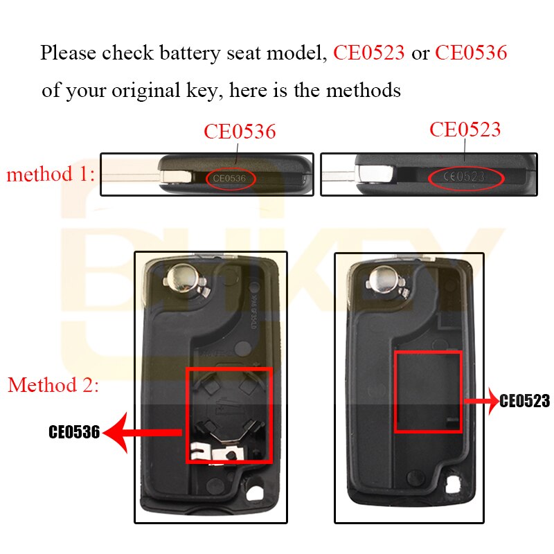 Bhkey 3b lampknop voor citroen  c2 c3 c4 c5 c6 c8 klap afstandsbediening autosleutel behuizing behuizing fob  va2 or hu83 blade  ce0523 or ce0536