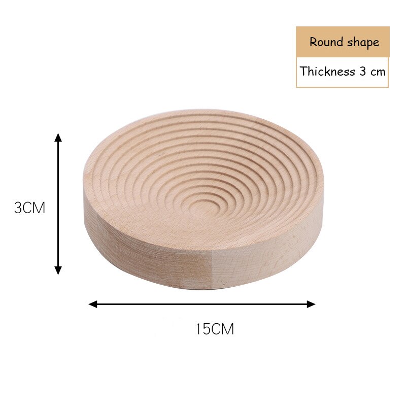 Nordic Water Ripple Breadboard Tray Wooden Cake Dessert Rack Afternoon Tea Dessert Plate Home Storage Food Tray Cutting Board: Round shape