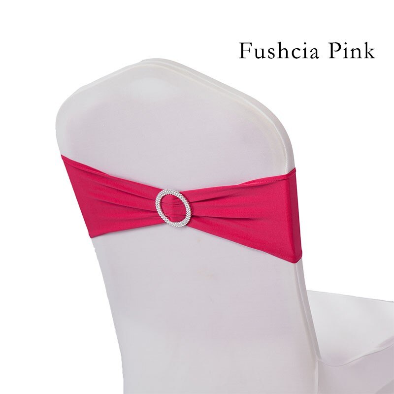 DEAREST 25PCS Spandex Chair Bands Spandex Chair Sash Stretch Lycra chair bands with buckle Wedding Decoration free Ship