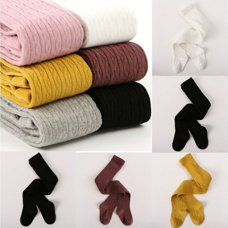 Leuke Herfst Kids Baby Meisjes Winter Gebreide Panty Kousen Geribbelde Panty Panty