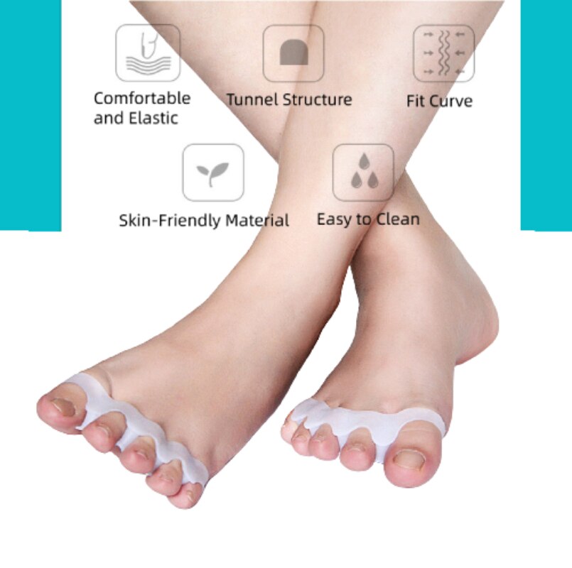 20Pcs = 10Pairs Hallux Valgus Teen Bescherming Siliconen Gel Bunion Corrector Voet Vinger Stijltang Care Tools Separator Orthese