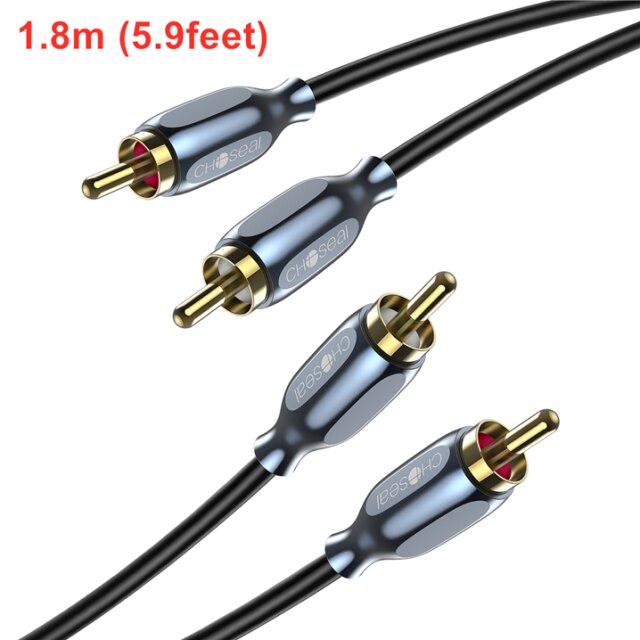 Cavo Choseal RCA cavi adattatori AUX RCA da 3.5mm, cavo Audio Stereo Splitter a Y con doppio Design schermato placcato in oro: RCA TO RCA(1.8m)