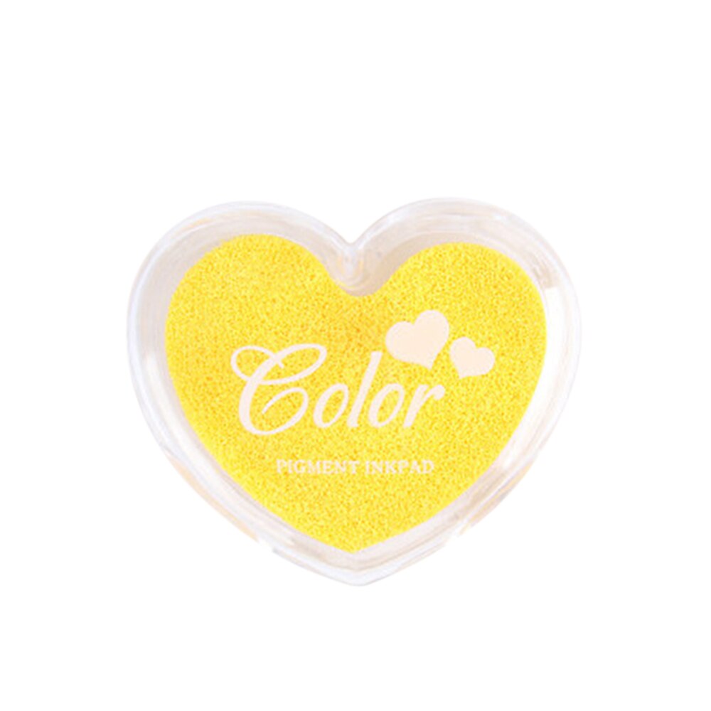 Stationary Set Craft Finger Ink Pad Candy Colors Heart-Shaped Fingerprint Inkpad for DIY Scrapbooking Rubber Card Making: Yellow