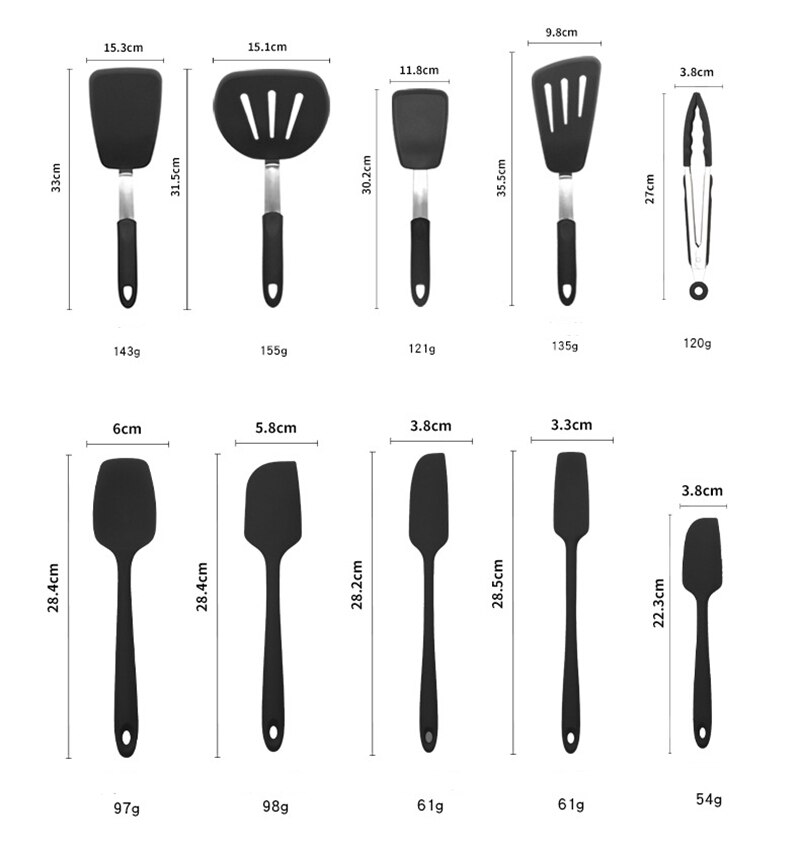 Ustensiles de cuisine en Silicone 6/7/10 | Ustensiles de cuisine résistants à la chaleur, ustensiles de cuisine, ustensiles de cuisine, Gadgets de cuisine, spatule cuillère à soupe
