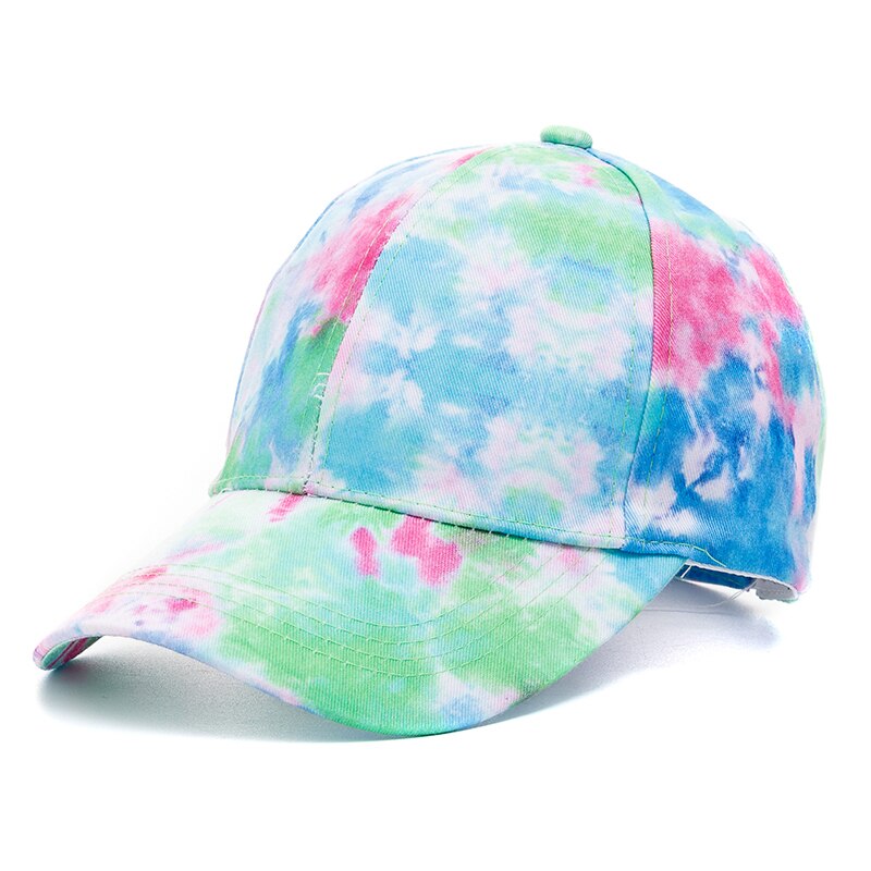 Udendørs afslappet tie dye kasketter til kvinder regnbuefarvet baseballkasket til kvinder streetwear sommerhat: Camouflage