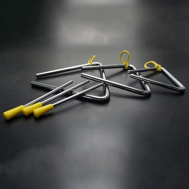 ABGZ-Steel Rhythm Musical Percussion Triangle-Instruments with Strikers, Set of 3