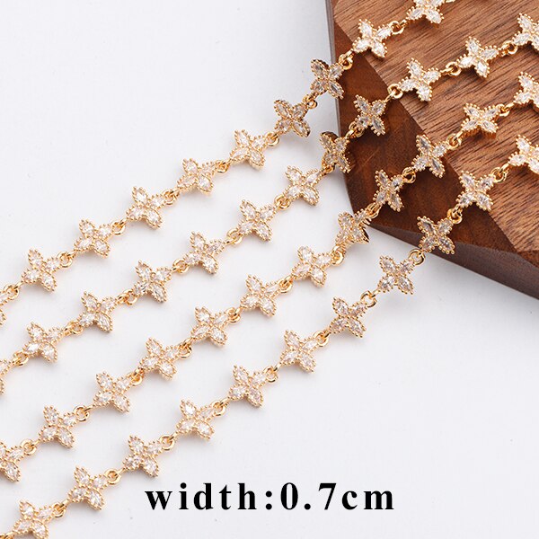 YEGUI C78,jewelry accessories,diy chain,18k gold plated,0.3 microns,zircon,hand made,jewelry making,diy chain necklace,50cm/lot: C7801