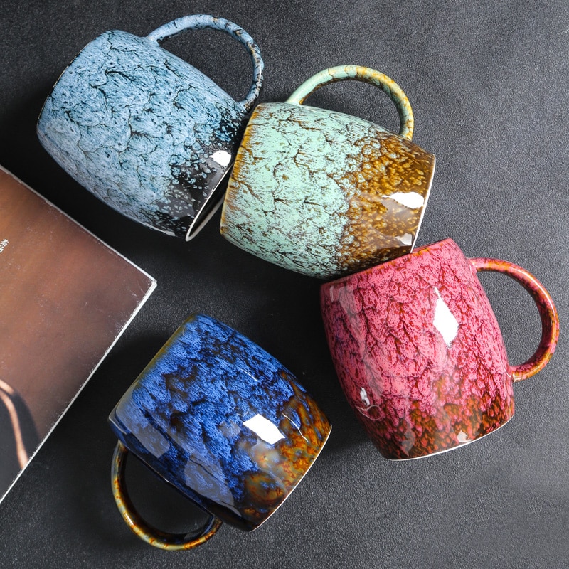 Oven Gebakken Mok Water Cup Huishouden Thee Cup Kantoor Keramiek Cup Grote Paar Melk Koffie Keramische Mok Koffie Mokken leuke Cup