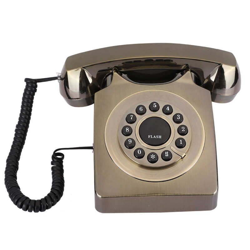 Retro Vintage Telefon Europäischen Stil Alte Handys Bronze-Überzogene Desktop Festnetz Telefon Fest Verdrahtete Telefon für Home Office Hotel