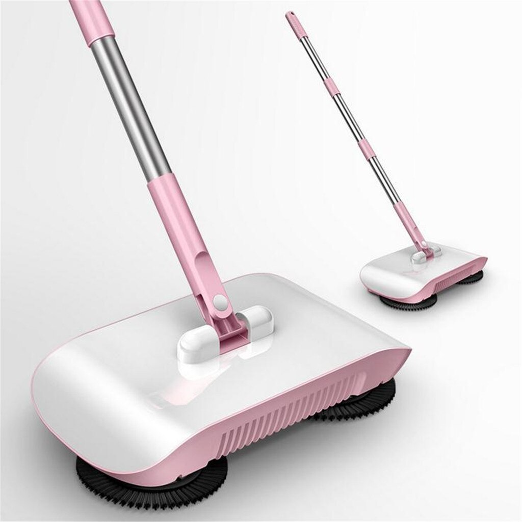 Household Hand Push Sweeper Microfiber Automatic Mop Machine Cleaning Pad Home Vacuum Cleaner Floor Clean Tools robot limpieza: Pink