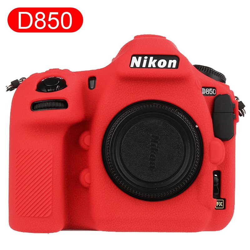 Funda de goma de silicona suave HQ para cámara Nikon D500 D750 D800 D810 D850: D850 Red