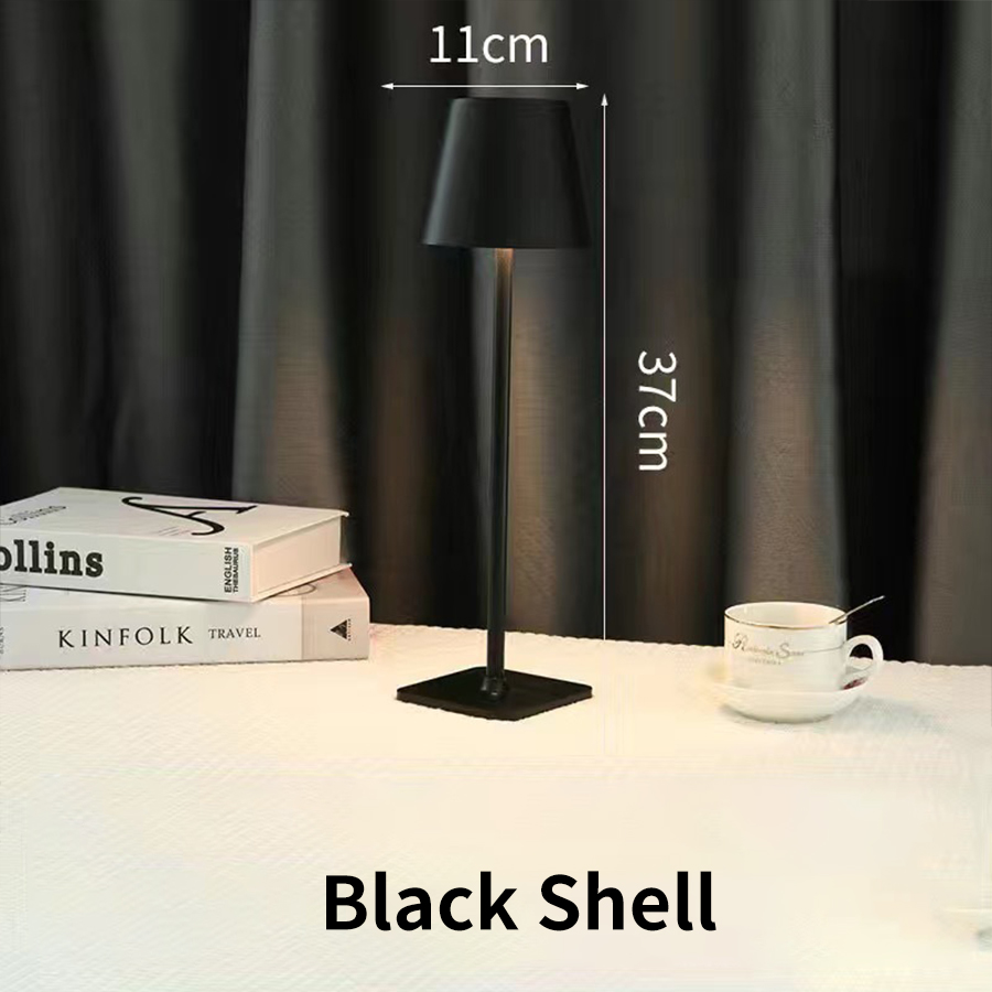 USB oplaadbare LED-tafellamp Aanraakschakelaar 3-kleurentemperatuur Dimbare bureaulamp Modern kantoorbar Restaurant sfeerlicht: Black