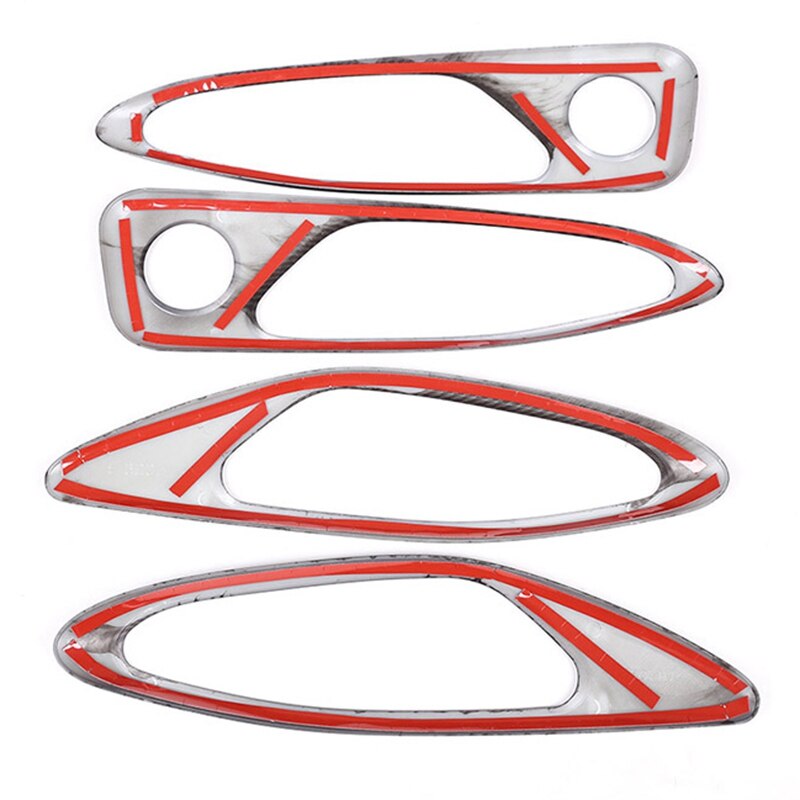 4 Stuks Carbon Fiber Stijl Abs Plastic Voor Alfa Romeo Giulia Chroom Interieur Deurklink Frame Cover trim Accessoires