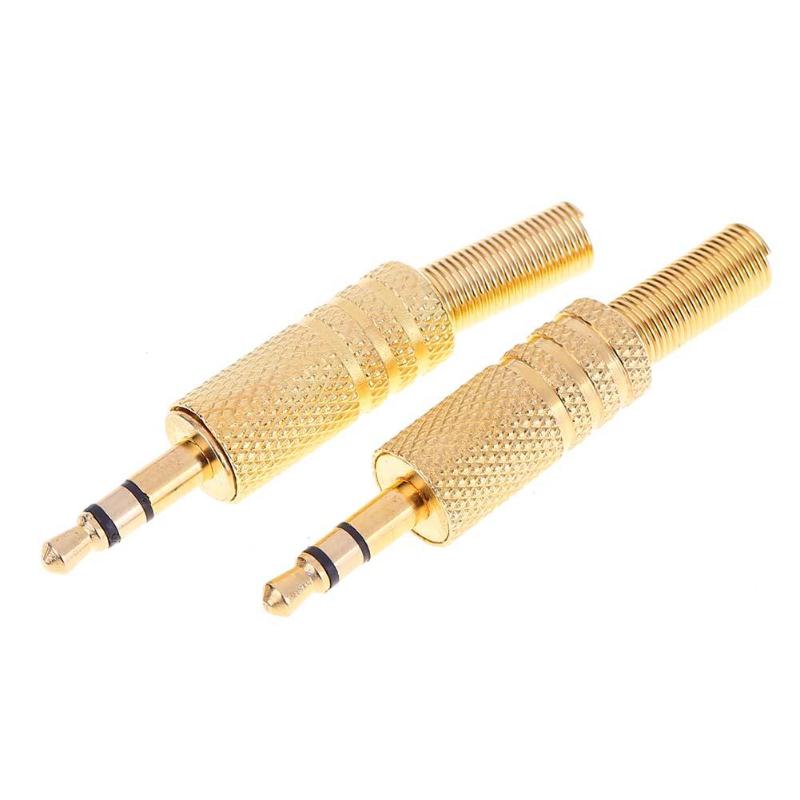 2 pièces stéréo 3.5mm 1/8in casque écouteur bricolage Audio prise connecteurs plier casque réparation soudure fil connecteur
