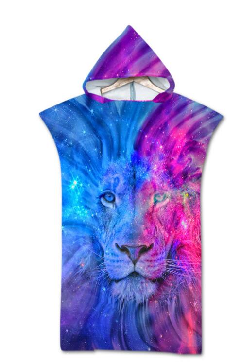 Mode Sneldrogend Veranderende Gewaad Strand Handdoek Dier Patroon Hooded Badhanddoek Poncho Badjas Handdoeken Volwassen Sport Mantel: 4