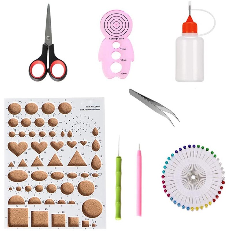 Paper Quilling Kit, 8 Quilling Tools with 720 Strips 36 Colors, Paper Quilling Supplies for Paper Crafting Beginners