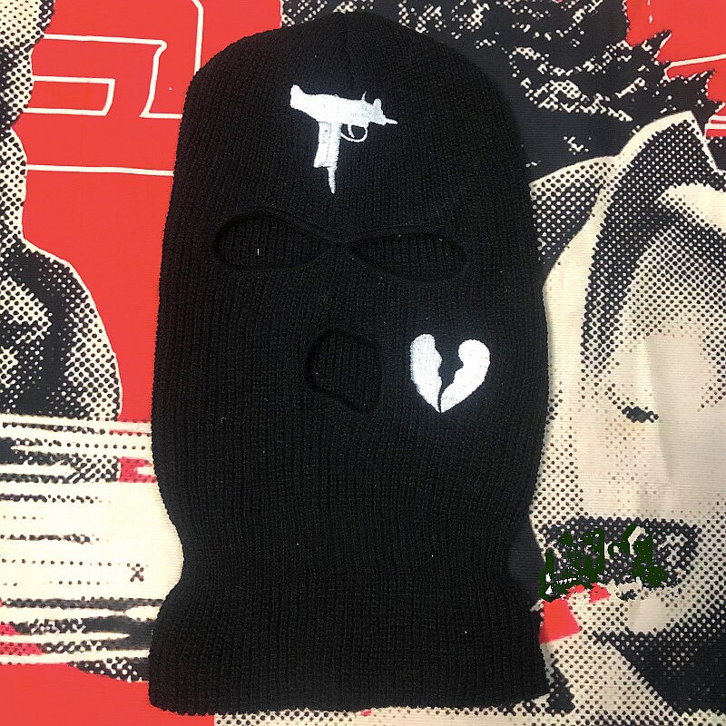 Passamontagna per casco da motociclista Bandana da uomo nera antivento moto Scooter maschera da sci a maglia calda cappello invernale copricapo sciarpa maschera: black