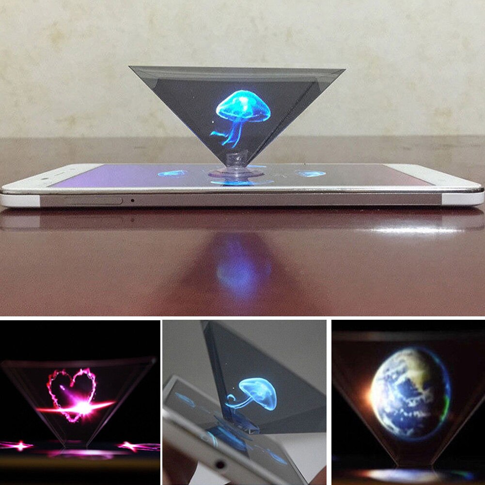360 graders projektor miniature 3d video display projektor hologram flat-folding video universal til smart telefon