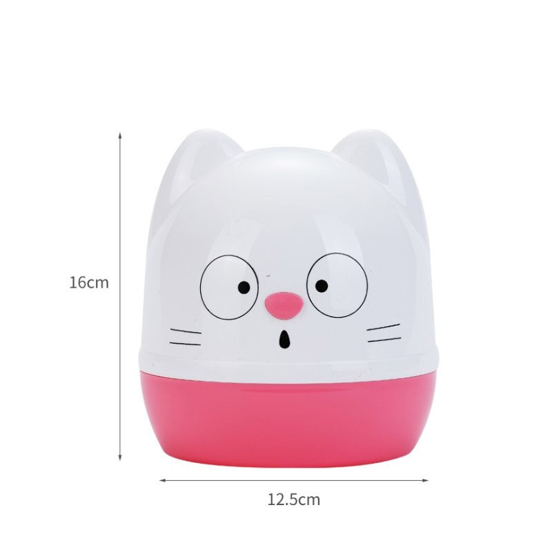 Leuke Kat Gezicht Cartoon Mini Tissue Doos Servet Papier Container Servet Cover Stofdicht Roll Papier Houder Voor Thuis Auto kinderen: Pink