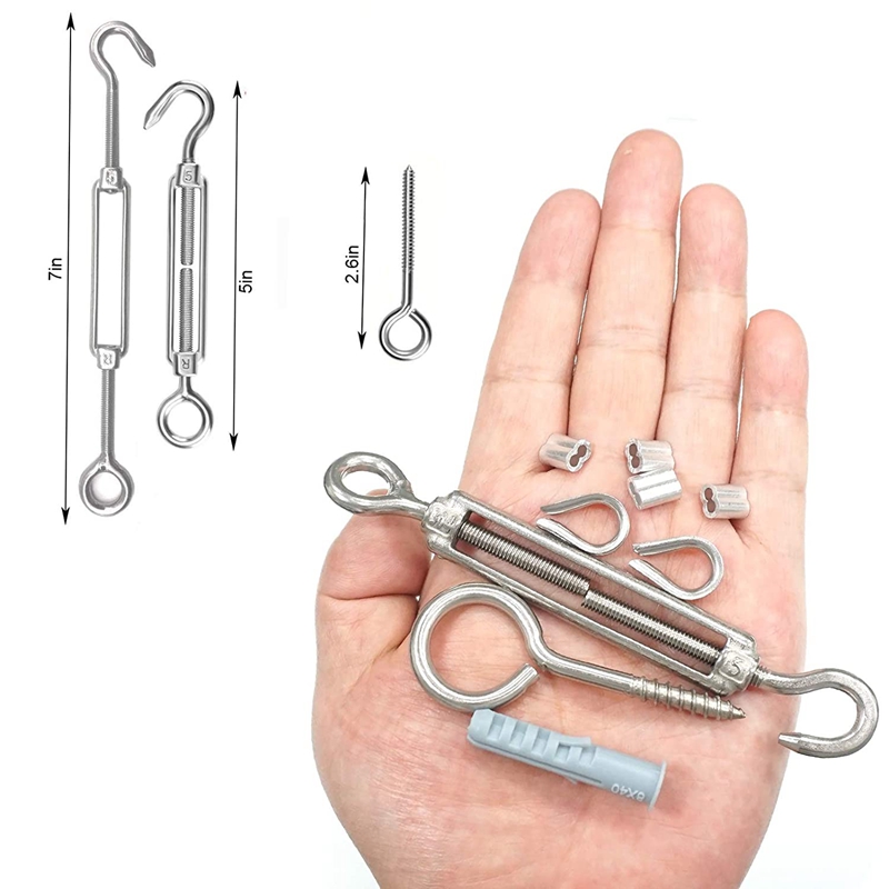 Garden Wire/Cable Railing/Wire Fence Roll Kit,200FT Heavy Duty Stainless Steel Cable Rope,Lag Screw Eye Screw