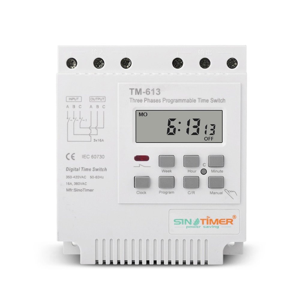 Three Phases 380V 7 Days Weekly Programmable Timer Relay Digital Electronic Microcomputer Time Control Pump Timing Switch