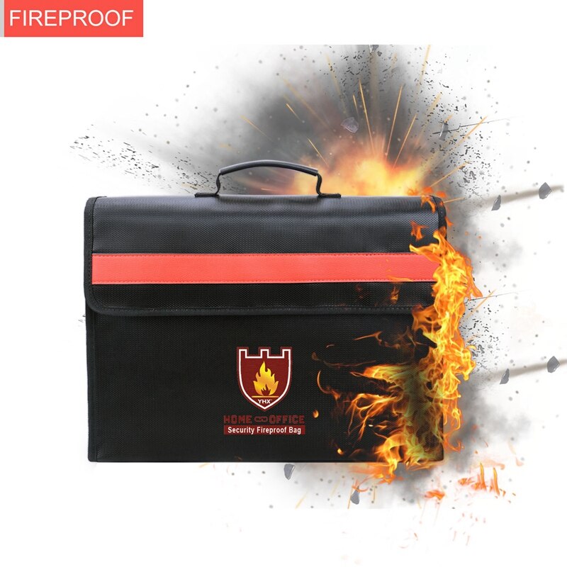 Sac de Document ignifuge support imperméable en tissu de fibre de verre sans démangeaison avec sac de poignée de bandoulière