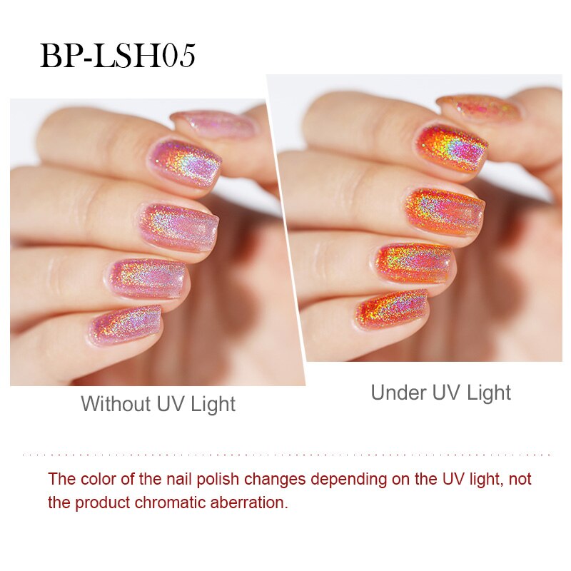 Geboren Pretty Nagellak 6 Ml Goud Zilver Glitter Nail Art Vernis Licht Gevoelige Uv Licht Holo Nagellak