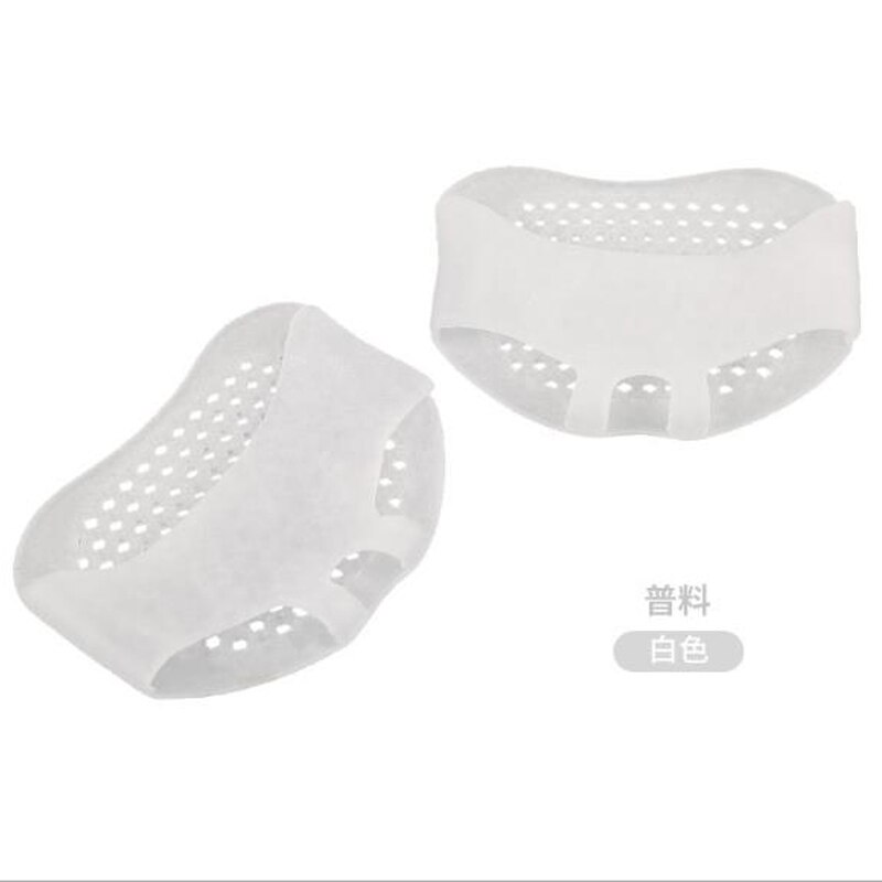 Silikon Gel Halbe Einlegesohlen für Mittelfuß Vorfuß Schmerzen Linderung Schuh Pads Ball von Fuß Kissen Für Hallux Valgus Korrektor Socken: Weiß / L
