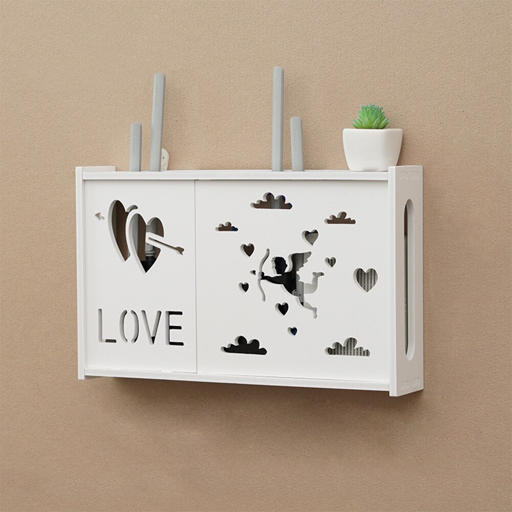 Large Wireless Wifi Router Storage Box PVC panel Shelf Wall Hanging Plug Board Bracket Cable Storage Organizer Home Decor