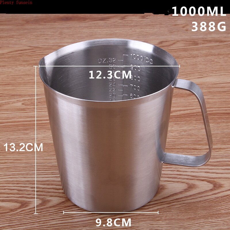 Thickened 304 stainless steel measuring scale cup graduated cylinder milk tea baking eggs spoon 500ml/700ml/1000ml/1500ml/2000ml