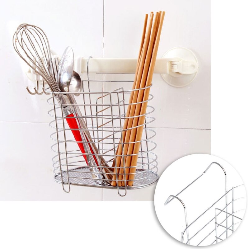 Métal suspendu porte-couverts égouttoir cuillère fourchette baguettes de rangement panier support cuisine accessoires outil organisateur vaisselle Tube
