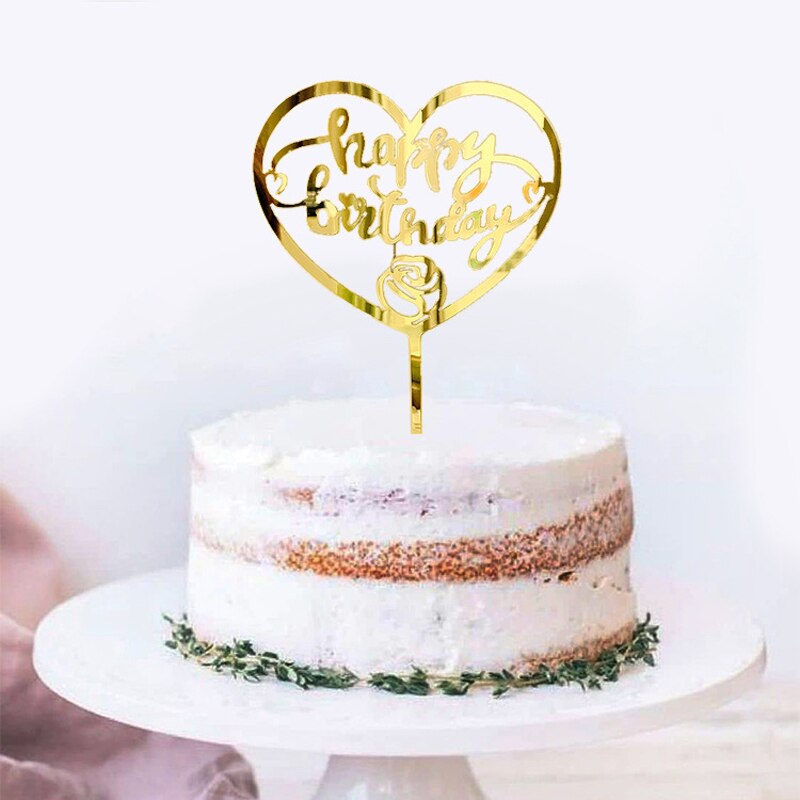 Krone gratulerer med dagen kake topper kake innlegg dekorere rekvisita akryl rosa måke topper cupcak flagg bursdagsfest dekorasjon: måke 4