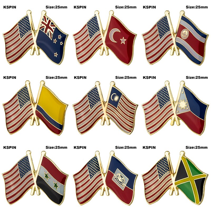 Usa Vlag Badge Vriendschap Land Vlag Badge Vlag Broche Nationale Vlag Revers Pin Internationale Reizen Pins Collecties