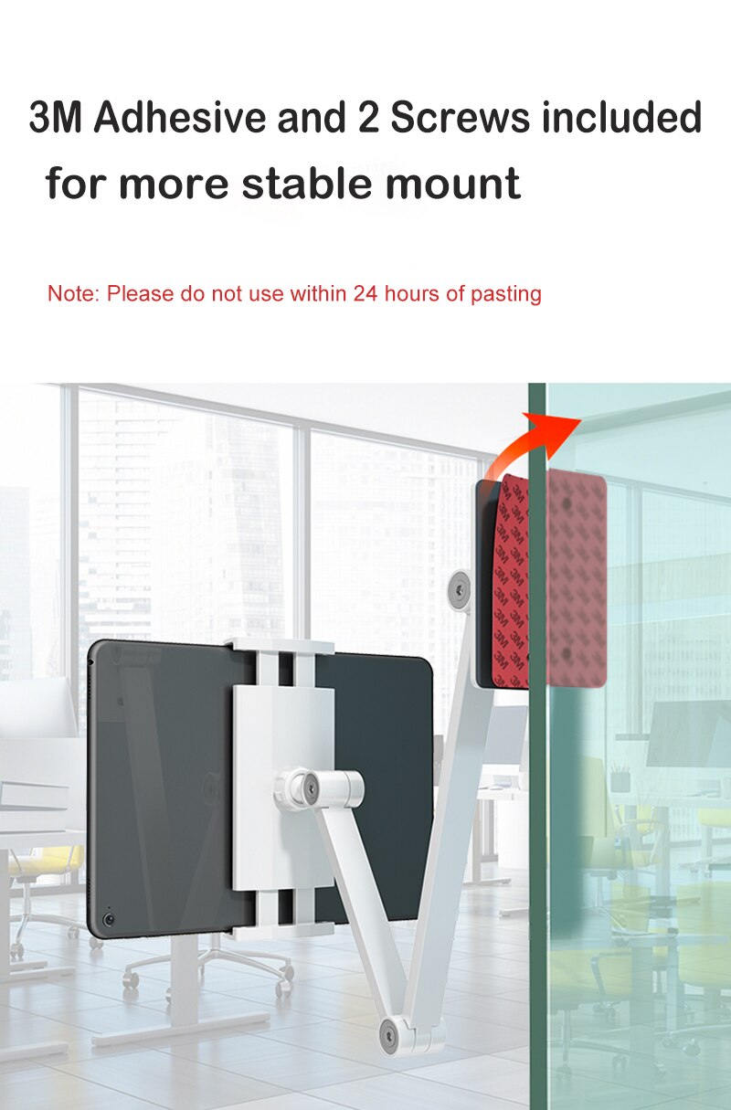 BW-1 Aluminium Keuken Tablet Wall Mount Arm Opvouwbaar Verstelbare 5-13 Inch Tablet Mobiele Telefoon Houder Voor Ipad Pro 12.9