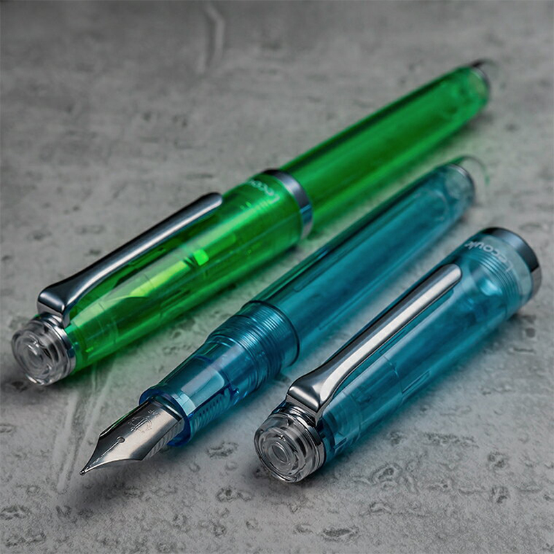 Original SAILOR Fountain Pen LECOULE Stainless Steel Nib Green Blue Transparent Pen 11-8034
