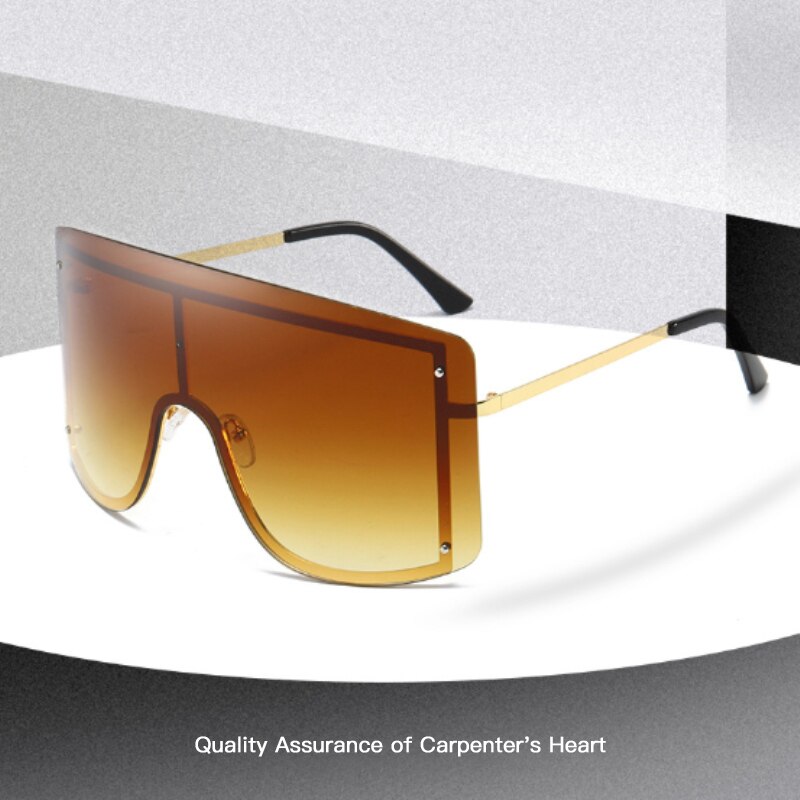 Gafas de sol de gran escala a prueba de viento, marco de Metal ultraligero, de una pieza, para conducción al aire libre, protector solar, adelgazantes, marco de Simple: 02
