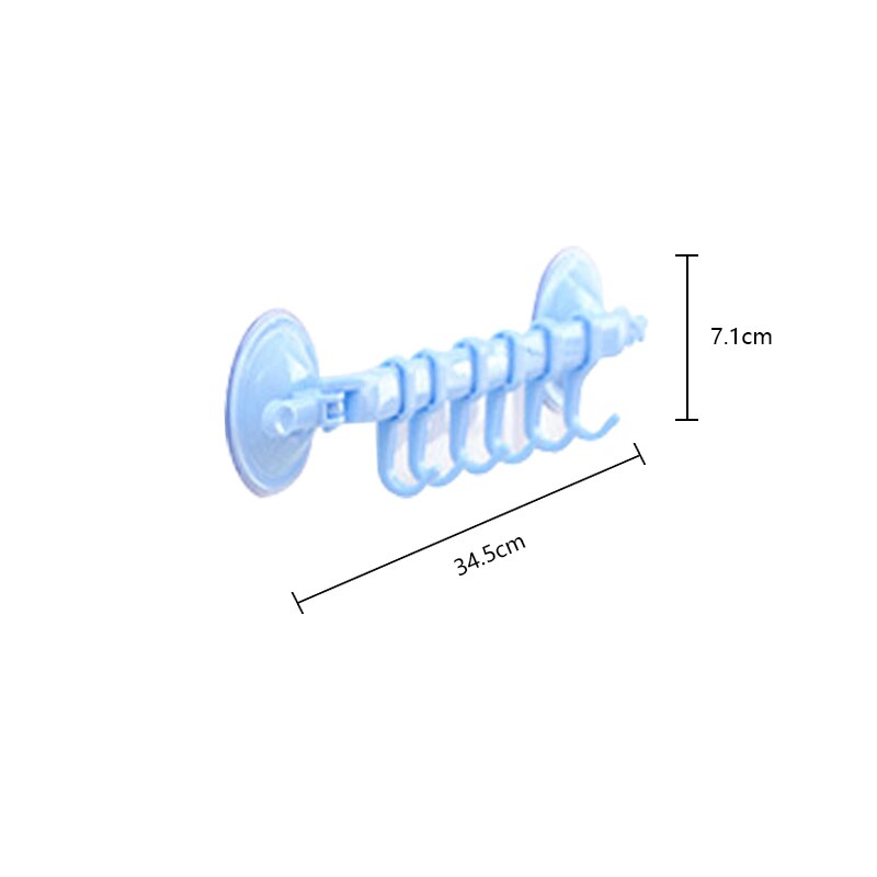 Wall-mounted Kitchen Hooks Suction Cup 6 Hooks Strong Adhesive Hook Bathroom Corner Nail-free Seamless Rack Hanger Hook Shelves: 2