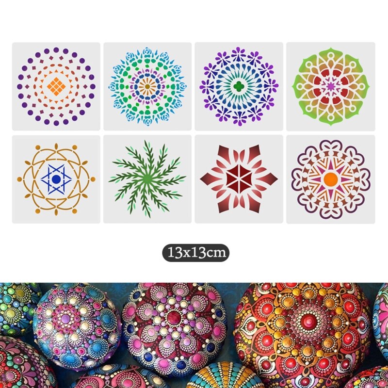 32pcs/set Mandala Dotting Tools Kit for Painting Rock Stone Acrylic Stick Stencil Template Drill Pen Palette Carry Bag