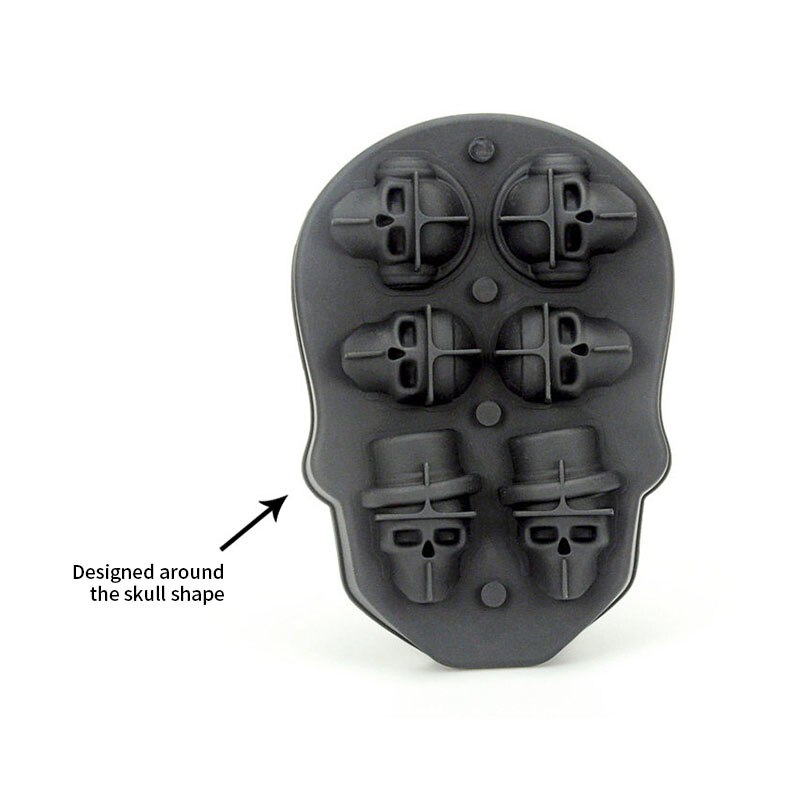 Silicone Ice Mould 3D Skull Shaped Ice Cube Mold For Whiskey Cocktail Stackable Flexible Silicone Ice Cube Tray Ice Cream Tools