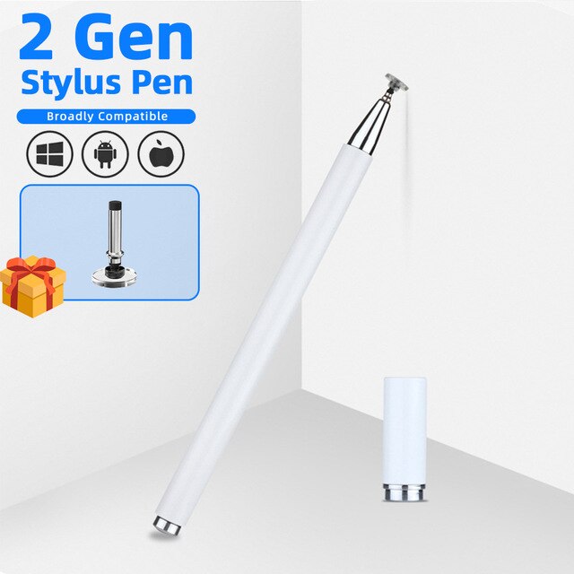 Stylet universel pour tablette et Smartphone, pour Apple, Android, Lenovo, Xiaomi, Samsung, crayon de dessin pour écran, stylo tactile en métal: white