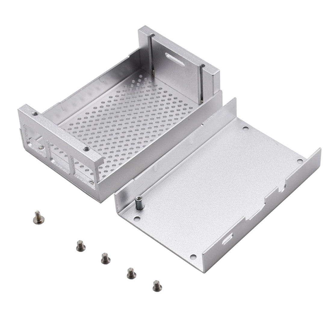 Aluminium Shell Case Behuizing Voor Raspberry Pi 4 Programmeerbare Speelgoed Voor Kids Volwassenen-Zilver